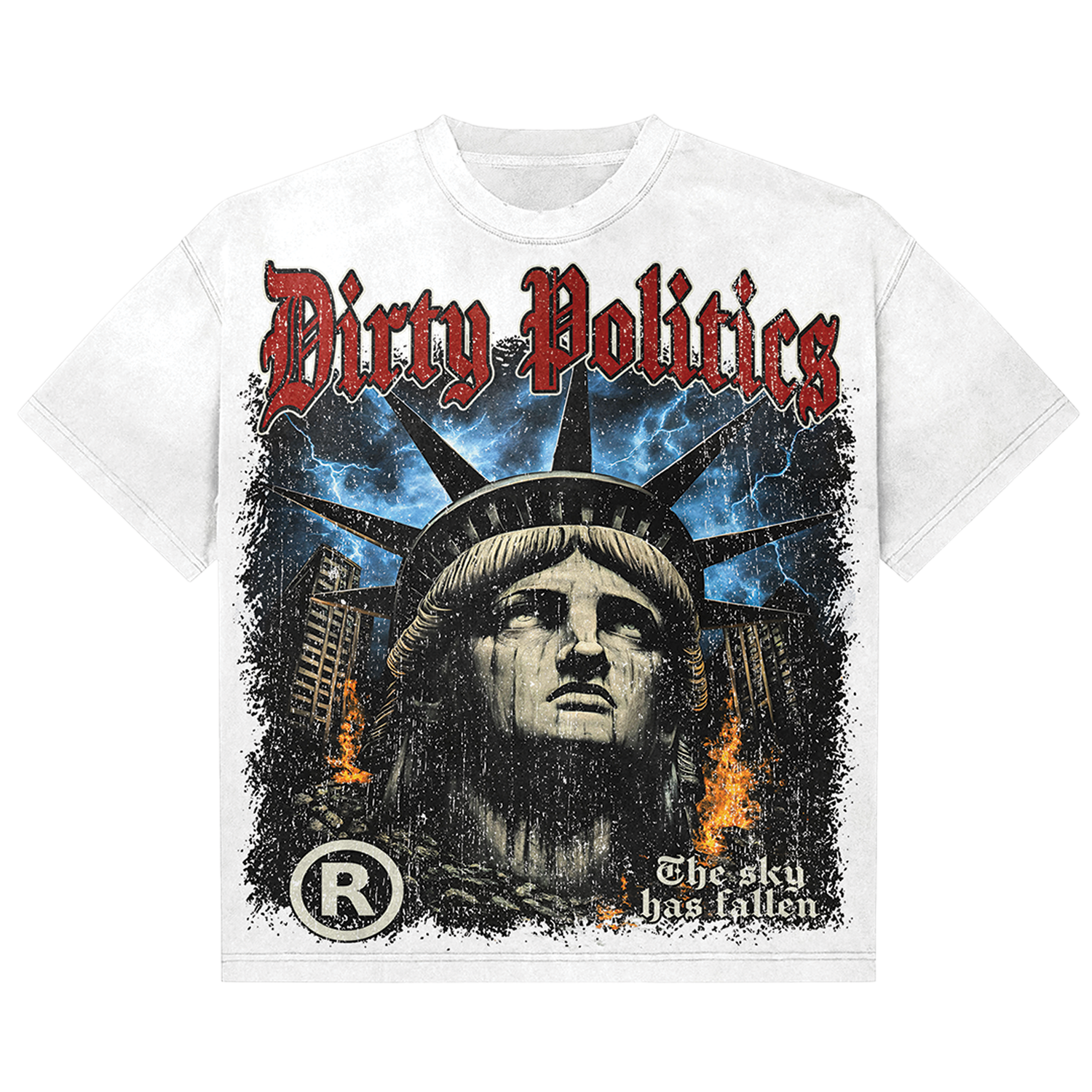 Dirty Politics "Fallen Sky" White Tee