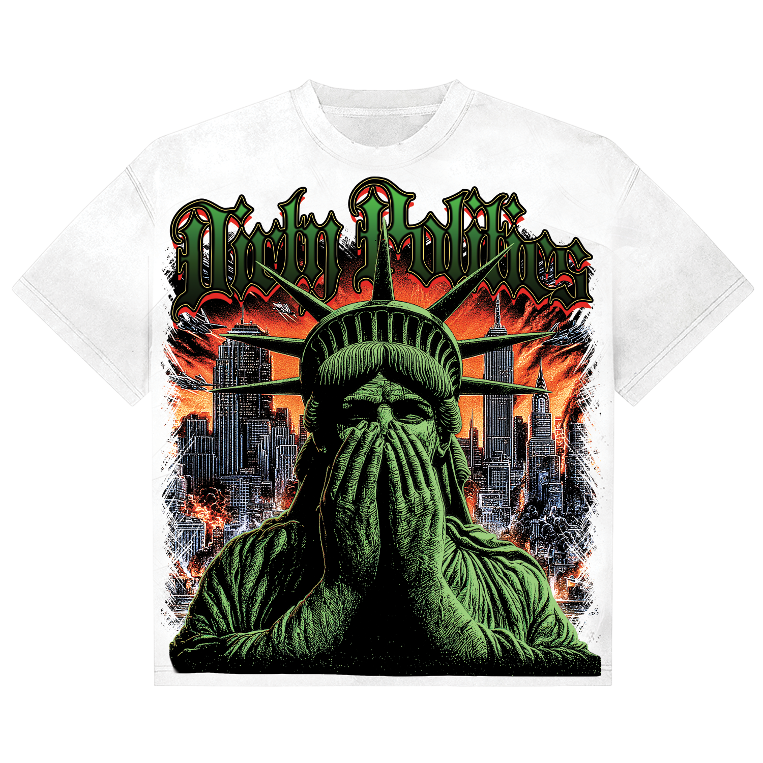 Dirty Politics "State on Fire" White Tee