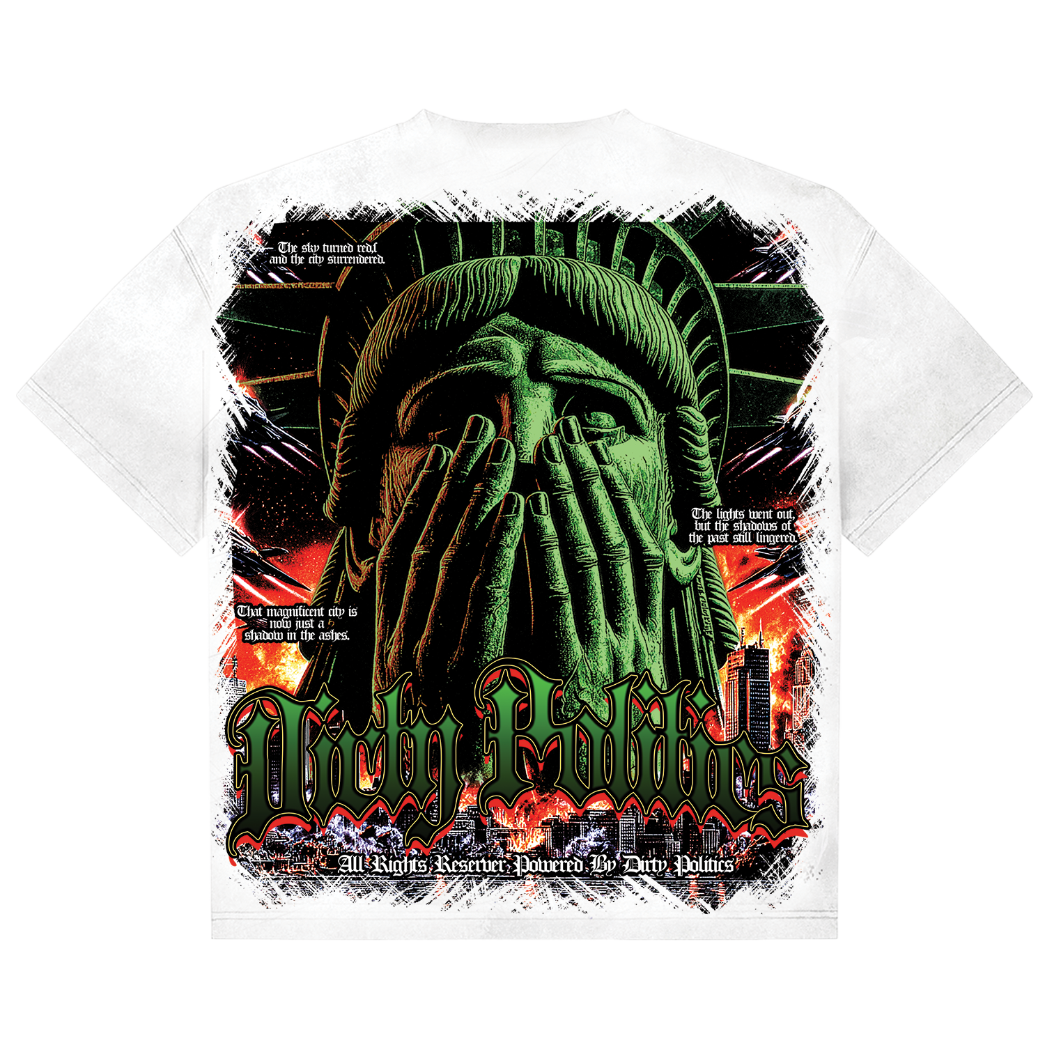 Dirty Politics "State on Fire" White Tee