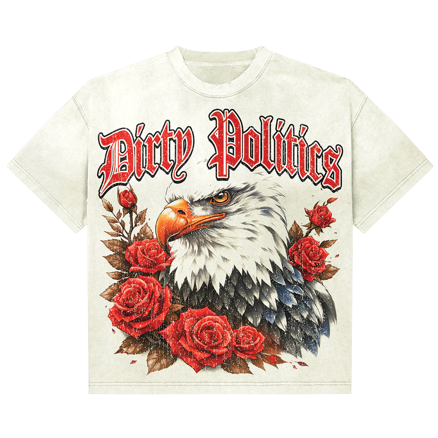 Dirty Politics "Eagle Rose" Creme Tee
